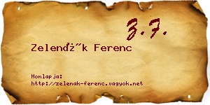 Zelenák Ferenc névjegykártya
